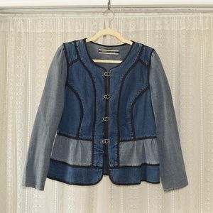 Anthropologie Denim Flared Jacket